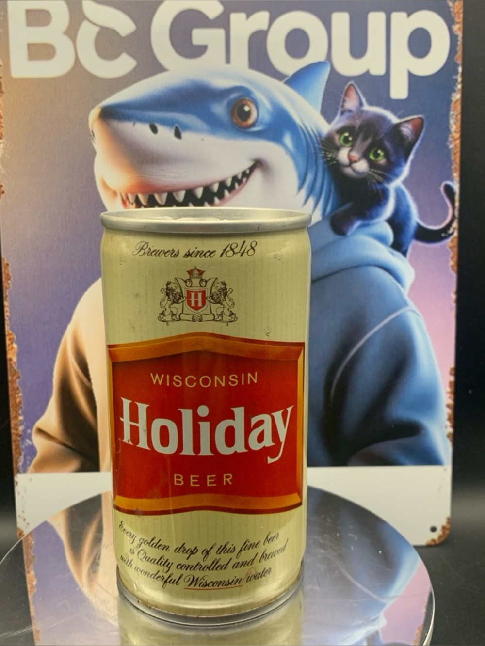 Vintage Beer Can Wisconsin Holiday Beer Pull Tab Empty Steel Can